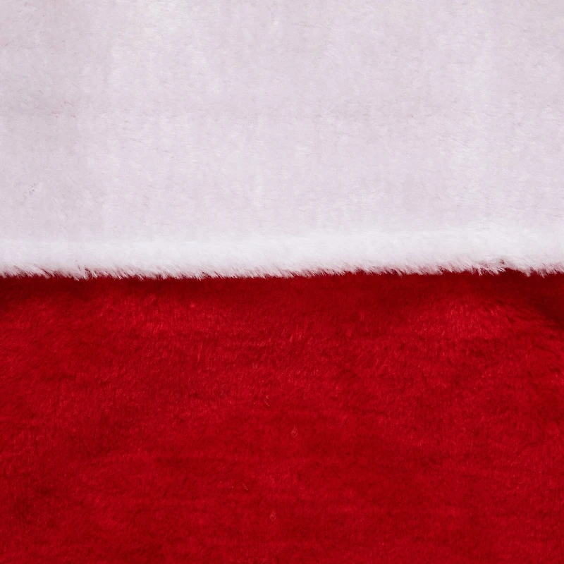 35" Traditional Red with White Cuff Plush Christmas Stocking