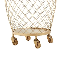 Modern Gold Metallic Rolling Basket Set