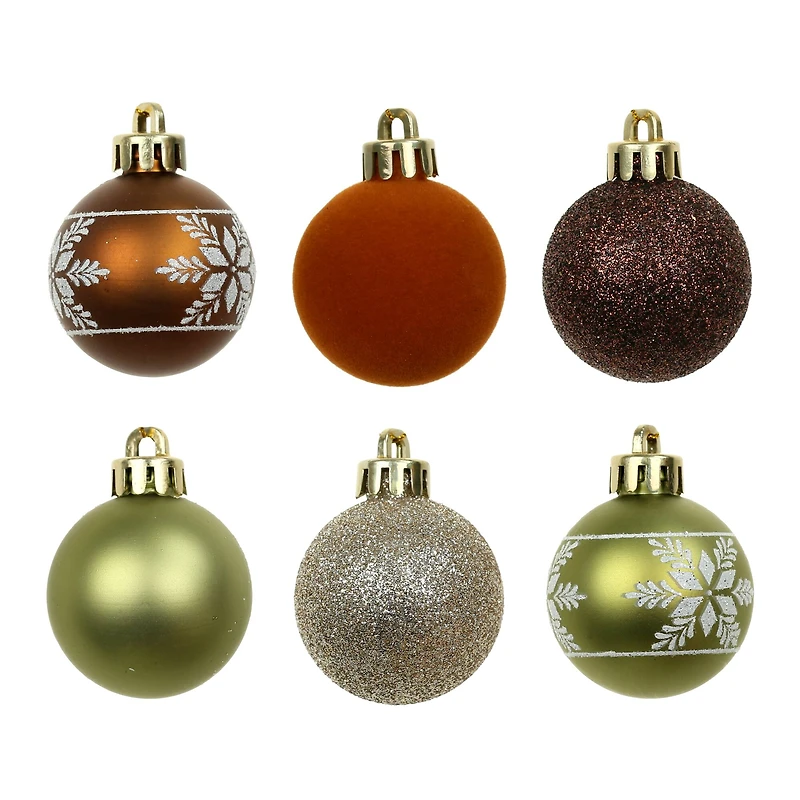 7 Pack 1.5" Gingerbread Forest Snowflake Shatterproof Ball Ornaments by Ashland®