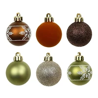 7 Pack 1.5" Gingerbread Forest Snowflake Shatterproof Ball Ornaments by Ashland®