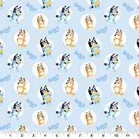 Bluey Circles Cotton Fabric