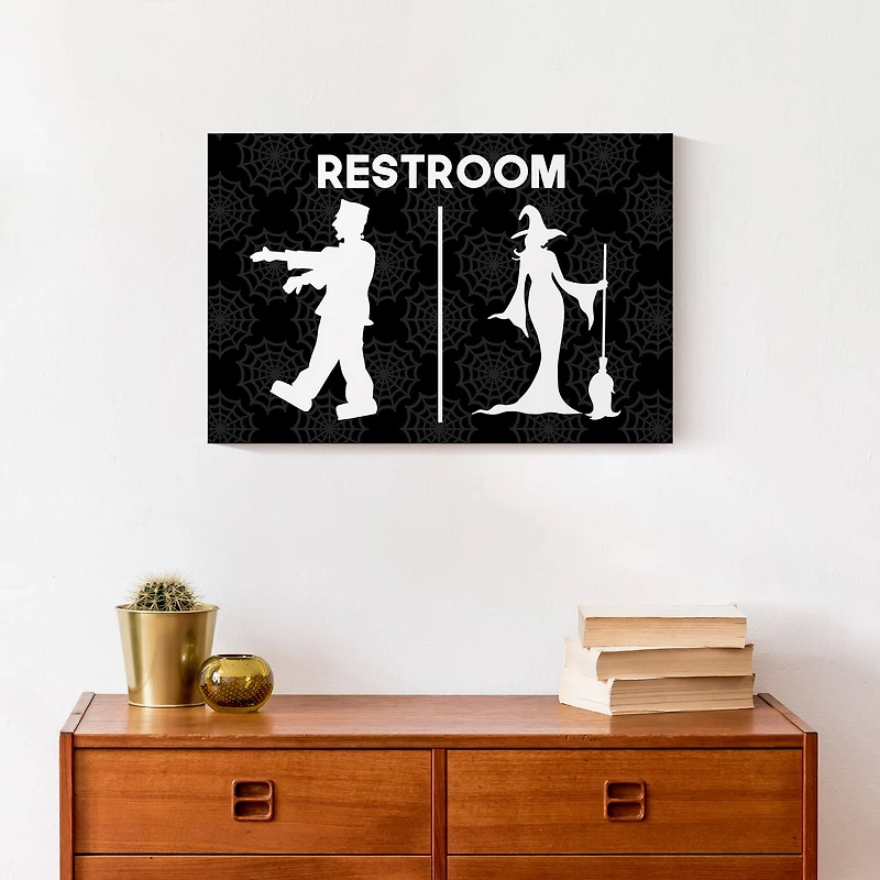 Halloween Restroom Canvas Wall Art