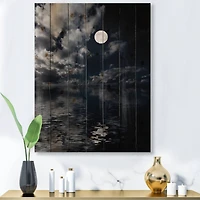 Designart - Full Moon In Cloudy Night Sky IV