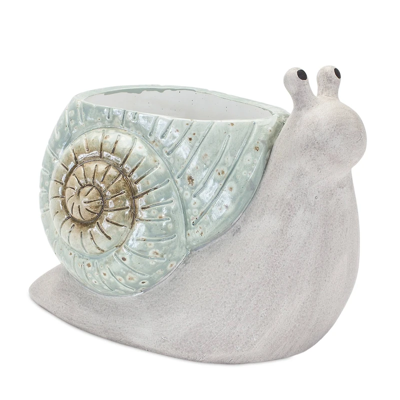 Terracotta Snail Figurine Planter Set