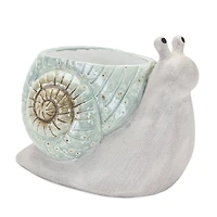 Terracotta Snail Figurine Planter Set