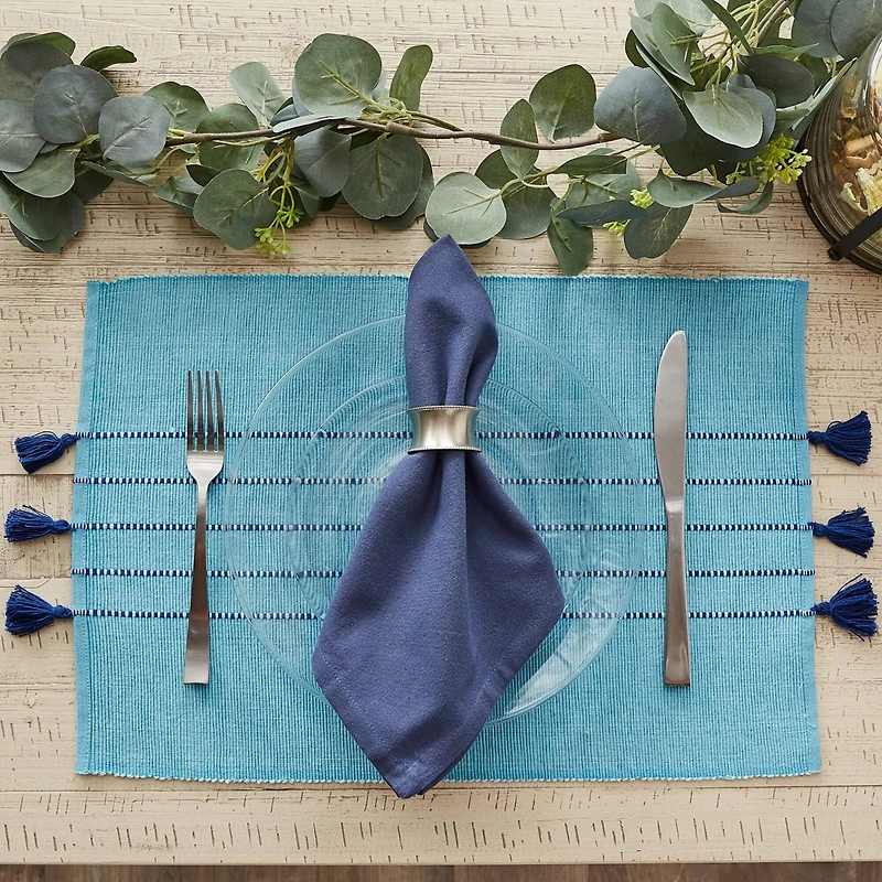 DII® Thera Stripe Blue Placemats, 6ct.