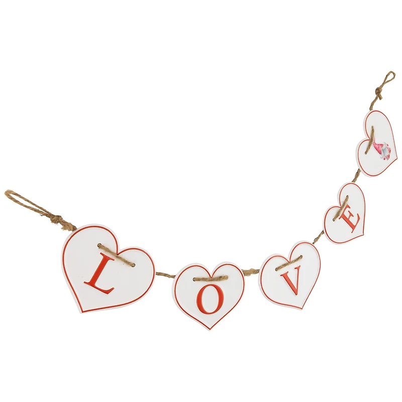 32" Valentine's Day LOVE Hearts Metal Banner