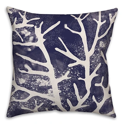 Navy Coral 18" x 18" Indoor / Outdoor Pillow