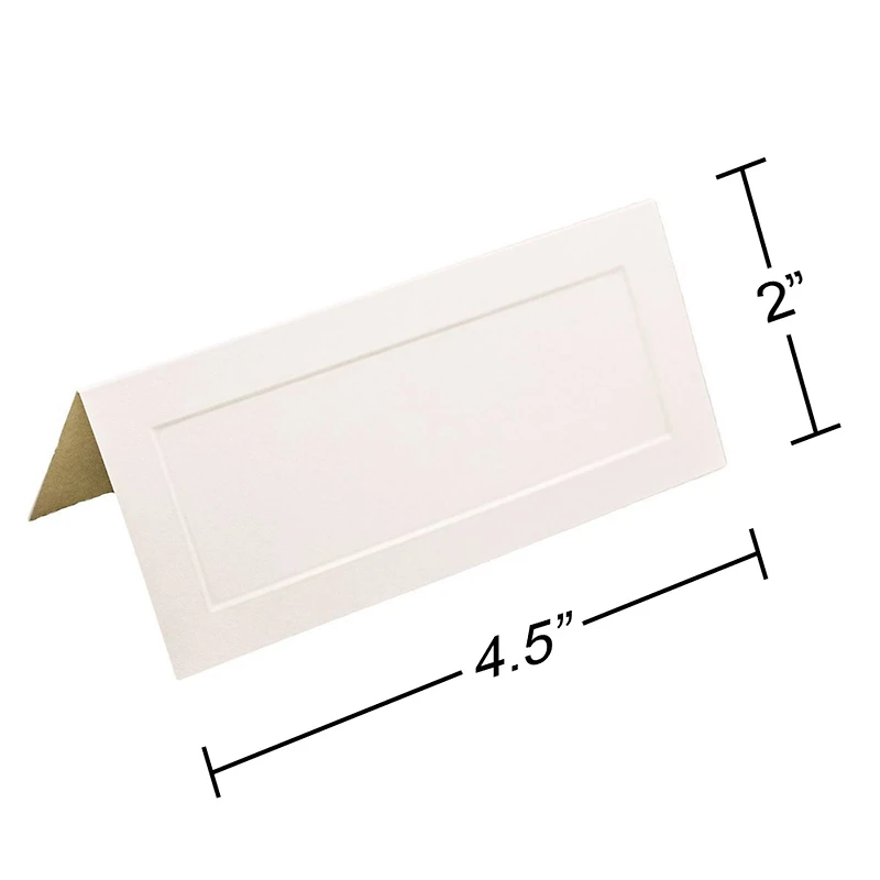 JAM Paper Embossed Border Off White Fold-Over Wedding Table Place Cards, 100ct.