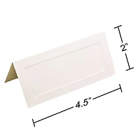 JAM Paper Embossed Border Off White Fold-Over Wedding Table Place Cards, 100ct.