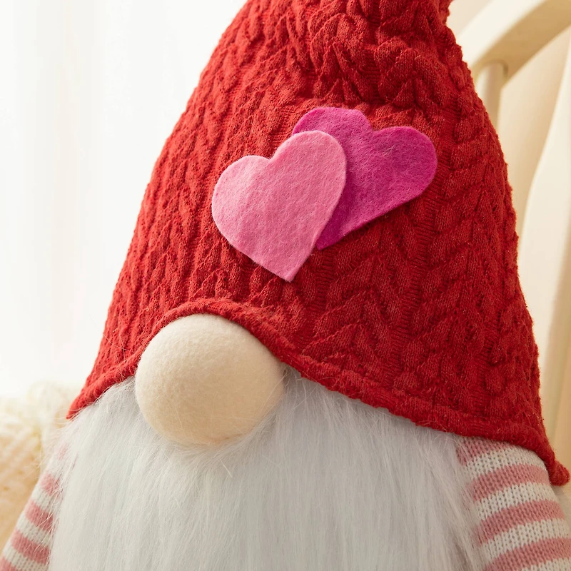 Glitzhome® 25.5" Valentine's Standing Fabric Gnome Décor