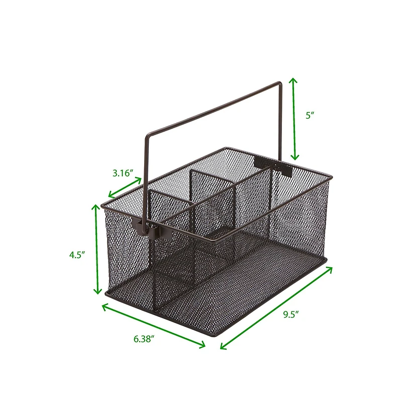 Mind Reader Metal Mesh Storage Basket with Handle