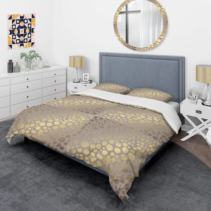Designart 'Golden Marble Design III' Mid-Century Duvet Cover Set