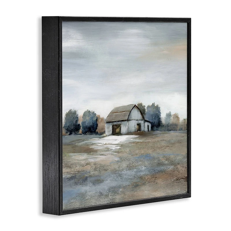 Stupell Industries Countryside Barn Neutral Tones Framed Giclee Art
