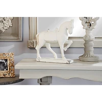 14" White Fiberglass Vintage Horse Sculpture