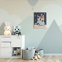 Stupell Industries Starry Night Sky Safari Animals Elephant Giraffe Zebra Canvas Wall Art