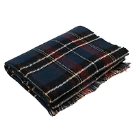 Glitzhome® 75" Plaid Reversible Scarf with Fringe