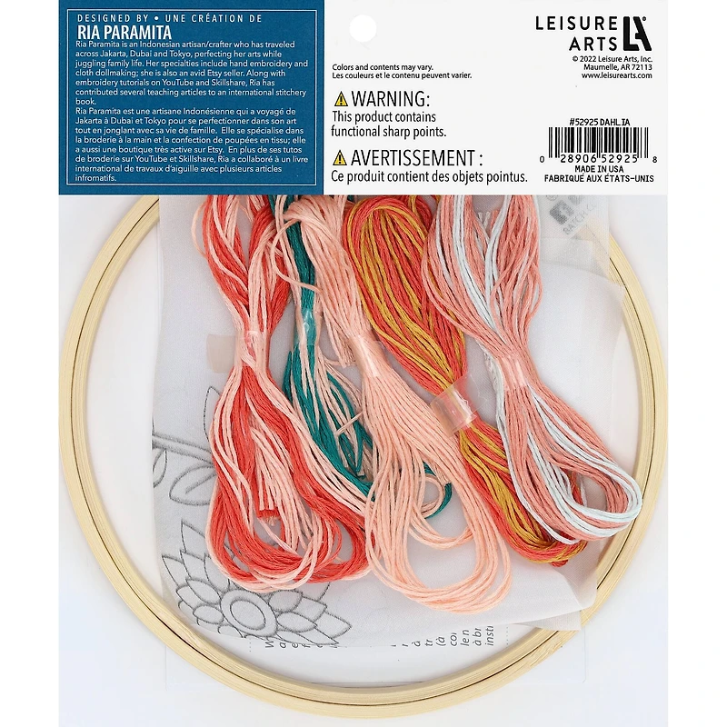 Leisure Arts® 6" Dahlia Embroidery Kit