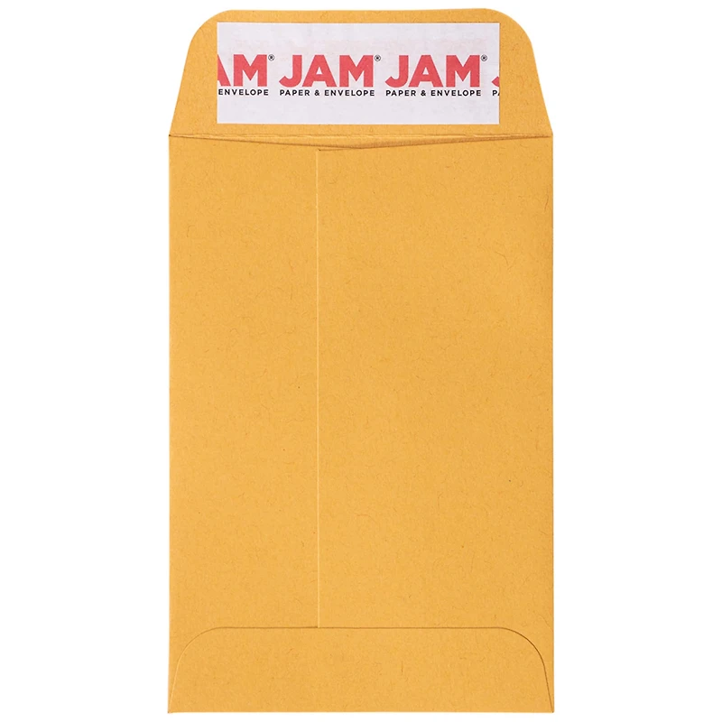 JAM Paper Brown Kraft Manila #4 Coin Business Commercial Envelopes with Peel and Seal Closure