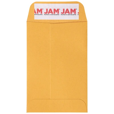 JAM Paper Brown Kraft Manila #4 Coin Business Commercial Envelopes with Peel and Seal Closure