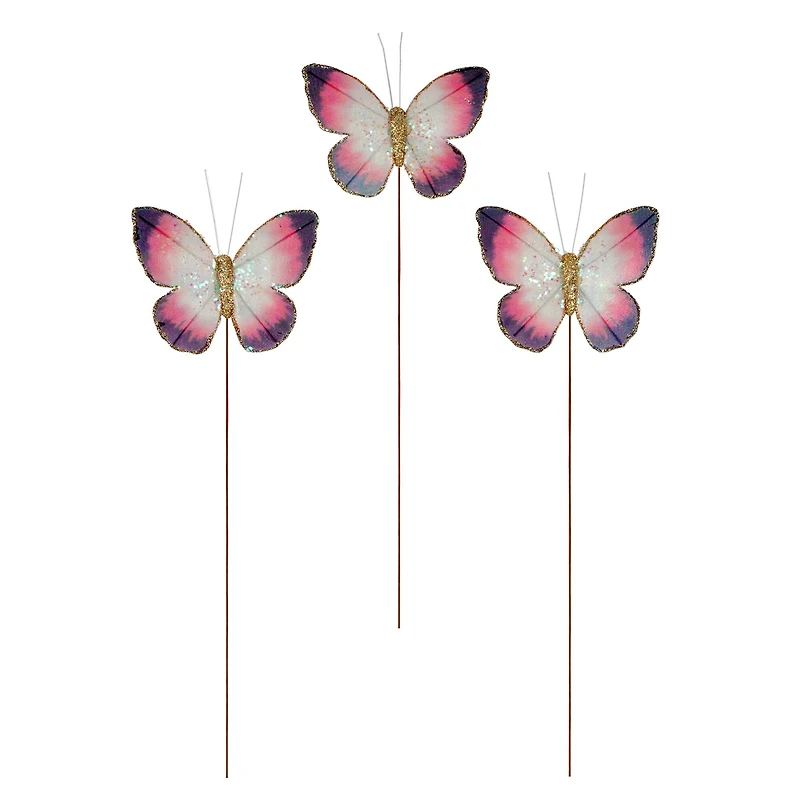 Pink & Purple Glitter Butterflies, 3ct. by Ashland®