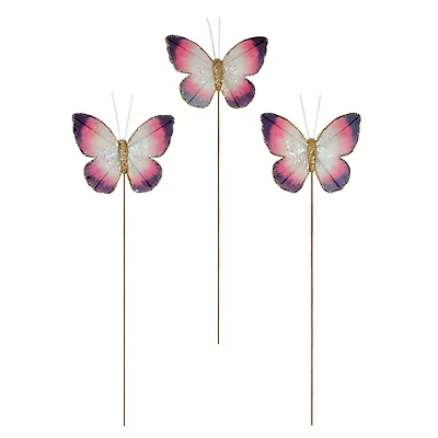 Pink & Purple Glitter Butterflies, 3ct. by Ashland®