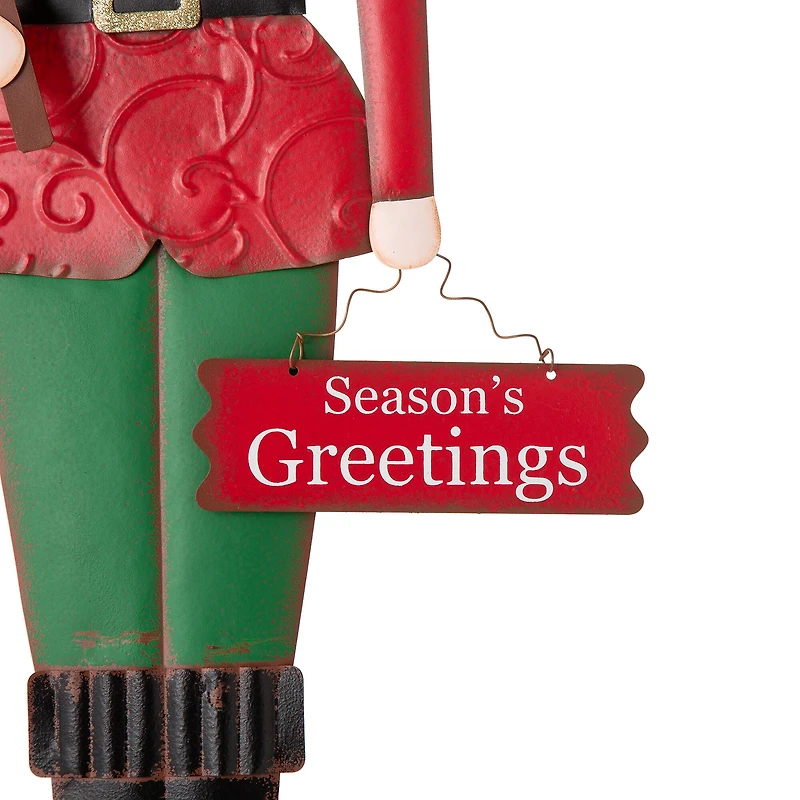 Glitzhome® 3ft. Metal Nutcracker Yard Stake