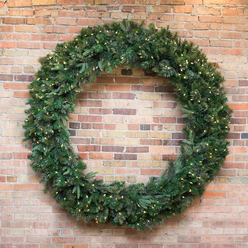 96" Warm White Dura-Lit® LED Cashmere Pine Wreath