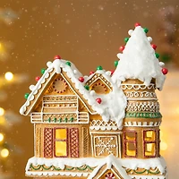 Glitzhome® 12" Light-Up Gingerbread House Table Décor