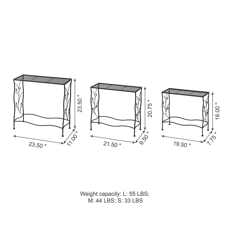 Glitzhome® Black Rectangular Nesting Metal Planter Set