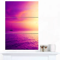 Designart - Purple Sea in Maldives At Sunset