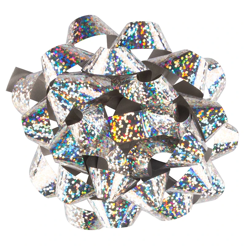 JAM Paper 3.5" Speckled Silver Gift Bow, 12ct.
