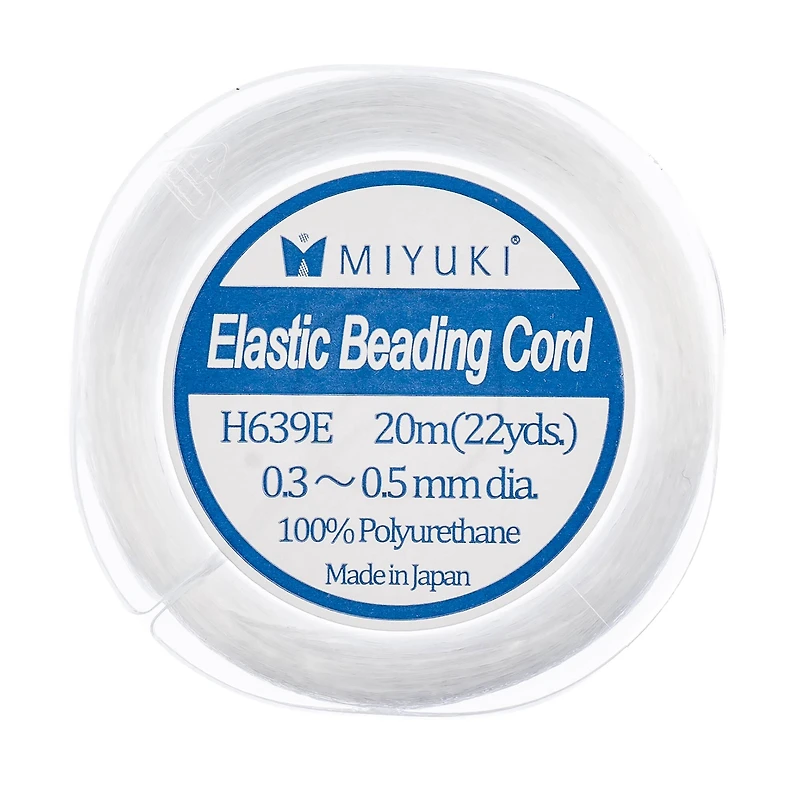 Miyuki® 0.4mm White Elastic Beading Cord, 22yd.