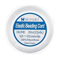 Miyuki® 0.4mm White Elastic Beading Cord, 22yd.
