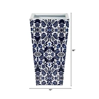 18" Oriental Blue and White Classic Metal Planter