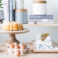 Hello Honey® White Enameled Mango Wood Tray Set