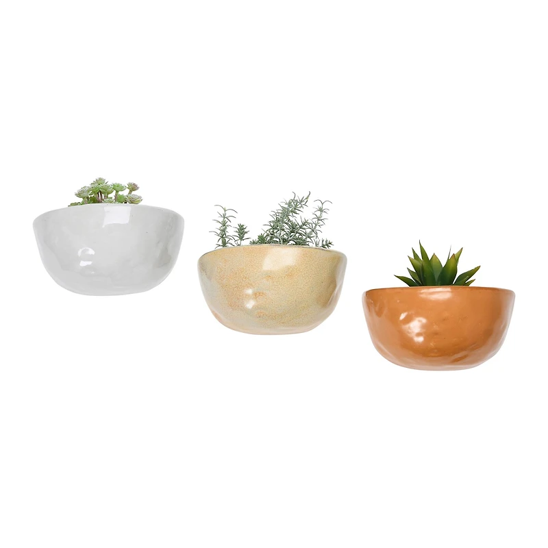 Hello Honey® 8" Stoneware Wall Pot with Reactive Glaze Set