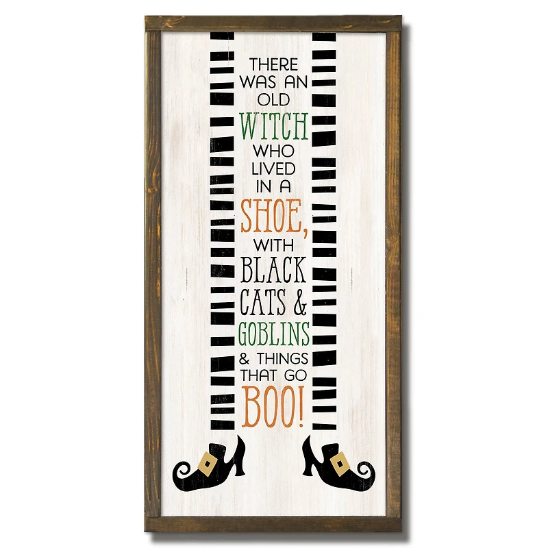 There was an Old Witch Framed Wood Plaque