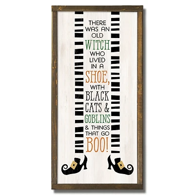 There was an Old Witch Framed Wood Plaque