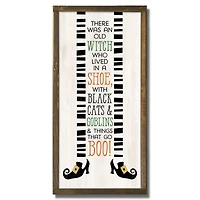 There was an Old Witch Framed Wood Plaque