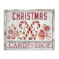 Stupell Industries Candy Shop Christmas Canvas Wall Art