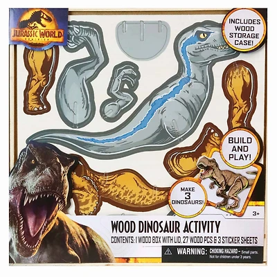 Jurassic World Dominion: Wood Dinosaur Activity Building, Decorating Set