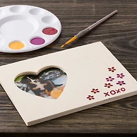 24 Pack: 8.5" x 6.5" Wood Frame with Heart Opening by Make Market®