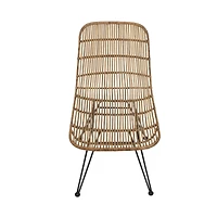 Hello Honey® Natural & Black Boho Rattan & Metal Dining Chair