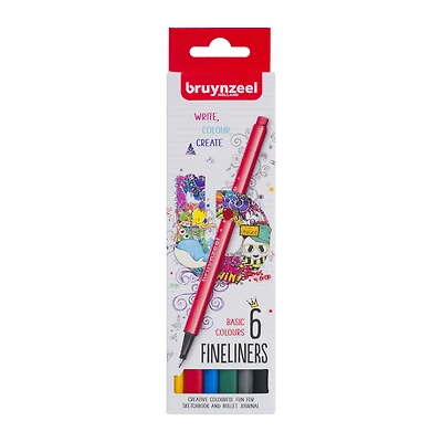 Bruynzeel Fineliner Basic 6 Color Pen Set