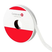 3/8" x 12ft. White Glitter Ribbon by Celebrate It® Christmas
