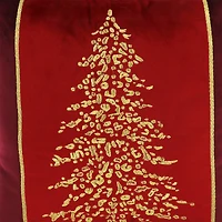 16" x 16" Burgundy & Gold Christmas Tree Throw Pillow by Ashland®