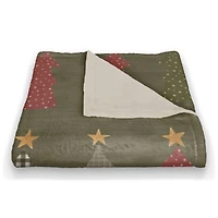 Tree Pattern Coral Fleece Blanket