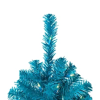 6ft. Pre-Lit Turquoise Medium Pine Artificial Christmas Tree, Clear Lights