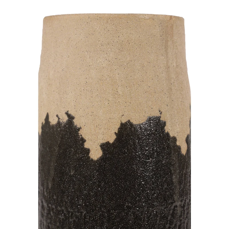 Black Porcelain Contemporary Vase, 17" x 6" x 6"